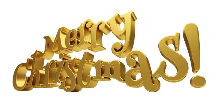 Merry Christmas 3d text on white background
