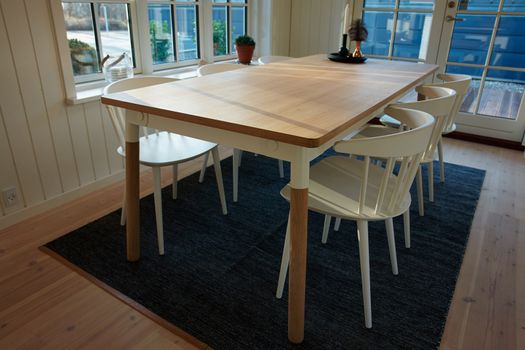 Modern dining room Danish Scandinavian trendy clean lines  interior design