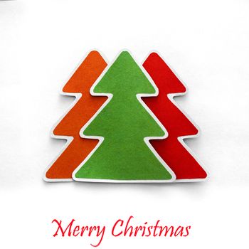 Christmas tree made paper for text
