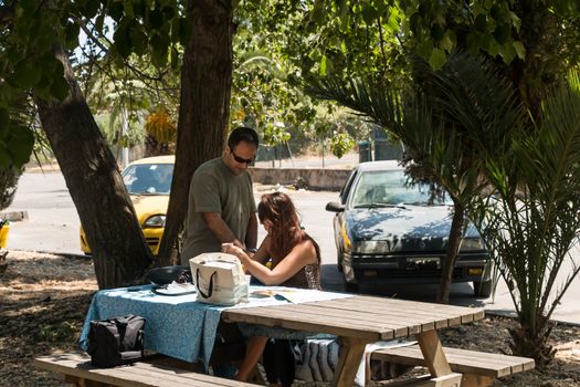 Pic Nic family in Sicilian village