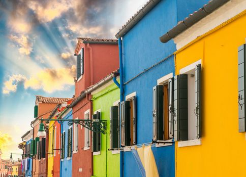 Colourful homes of Burano, Venice - Italy.