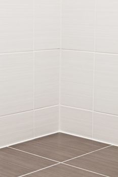 Floor and wall tiles in a modern bathroom