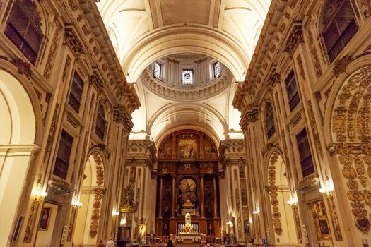 Basilica Dome Santa Iglesia Collegiata de San Isidro Madrid Spain. Named after Patron Saint of Madrid, Saint Isidore, Church was created in 1651