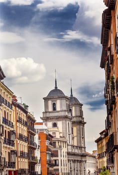 Santa Iglesia Collegiata de San Isidro Church Street Madrid Spain. Named after Patron Saint of Madrid, Saint Isidore, Church was created in 1651