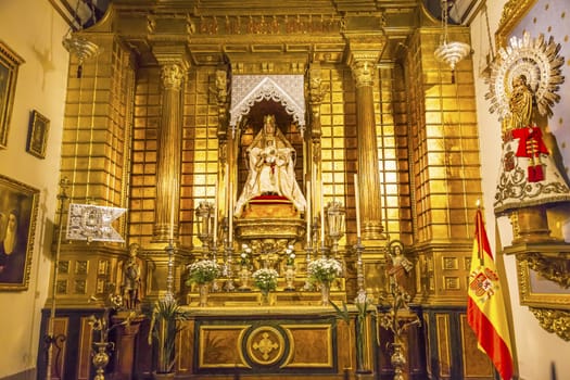 Basilica Altar Mary Jesus Statue Santa Iglesia Collegiata de San Isidro Madrid Spain. Named after Patron Saint of Madrid, Saint Isidore, Church was created in 1651