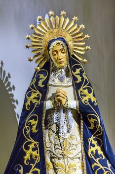 Old Mary Crown Statue Basilica Santa Iglesia Collegiata de San Isidro Madrid Spain. Named after Patron Saint of Madrid, Saint Isidore, Church was created in 1651