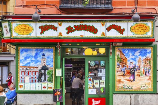 Colorful Tapas Bar Tavern Restaurant Madrid Spain.  