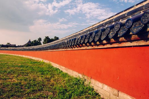 red wall in temple of heaven
