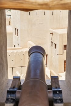 Image of cannon of fort Nizwa, Oman