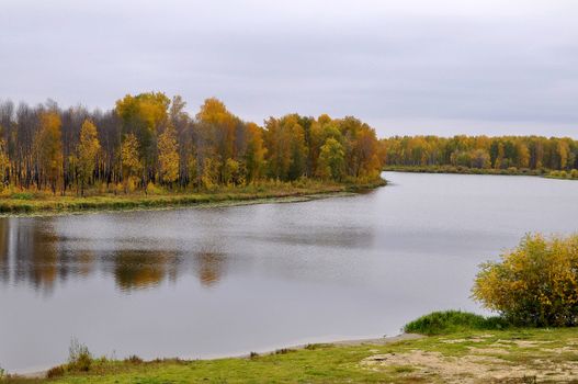 Lake Lower Curve in the Autumn Afternoon. Tyumen