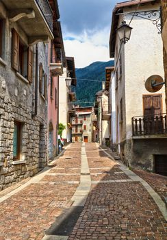 urban view in Pontedilegno, small town in Val Camonica, Lombardy, Italy