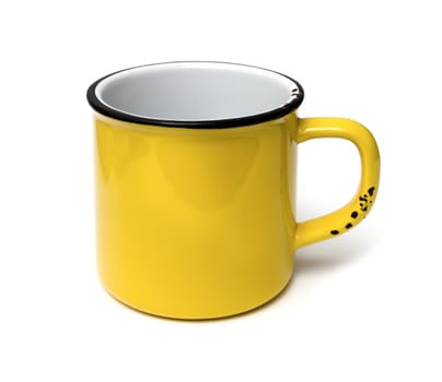 yellow cup on a white background