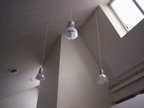 Office ceiling with energy saving lamps  