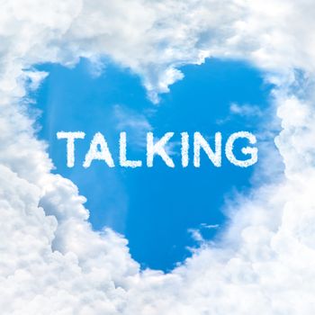 talking word cloud gradient blue sky background only