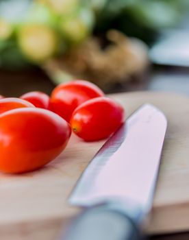 Tomatoes On Board Meaning Fresh Food And Ingredient