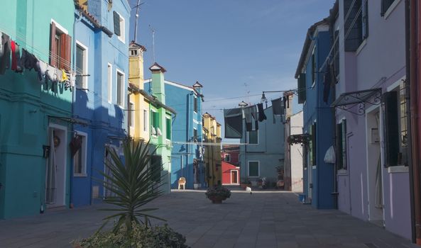 Colorful houses on the island of Burano near Venice