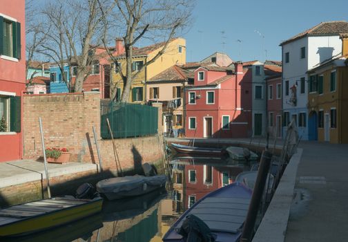 Colorful houses on the island of Burano near Venice