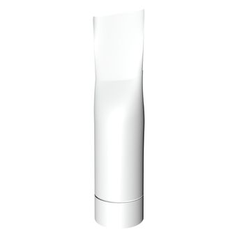 White tube isolated over white, 3d render