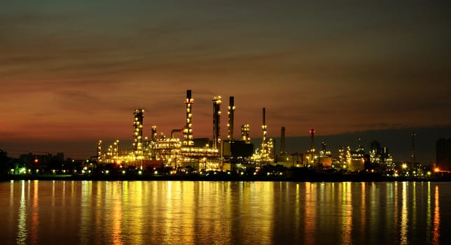 Morning scene of Oil refinery, Bangkok, Thailand