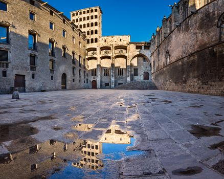 Placa del Rei and Palau Reial Major in Barcelona, Catalynia, Spain