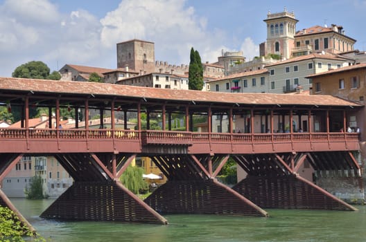 Alpini  bridge is the covered wooden pontoon bridge designed by the architect Andrea Palladio in 1569. The bridge is located in Bassano del Grappa, Italy  and was destroyed many times, the last time in World War II. The bridge spans the river Brenta.
