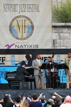 Wynton Marsalis Jazz Quintet performing at the Newport Jazz Festival.