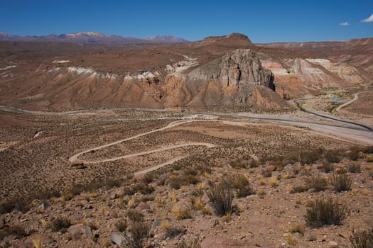 Canyon of the Rio Lluta running through the high altitude Altiplano of northern Chile close to Lauca National Park.