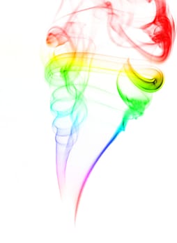 Abstract of color smoke on white background