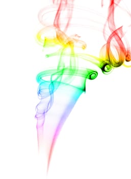 Abstract of color smoke on white background