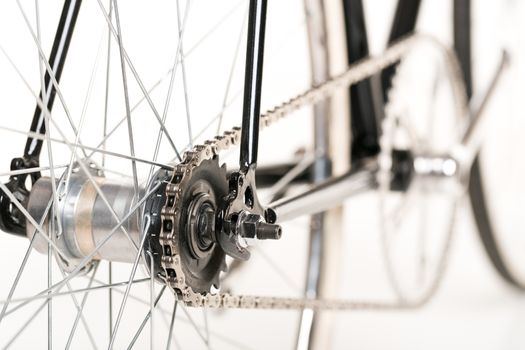 Stylish bicycle isolated on white background