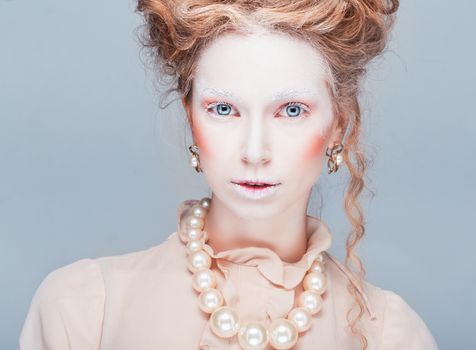 Beauty and fashion portrait in style of Maria Antuanetta
