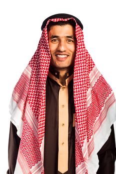Young smiling arab isolated on white background