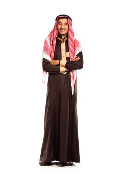 Young smiling arab isolated on white background