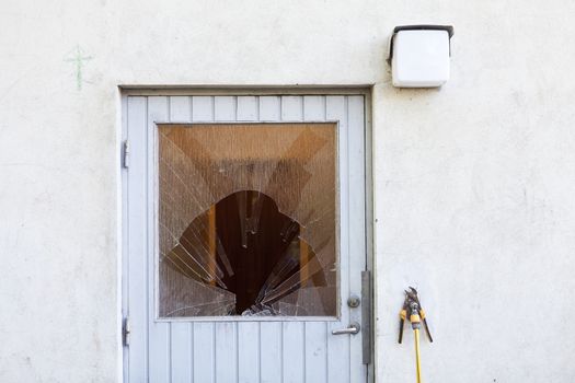 Broken Window on a door