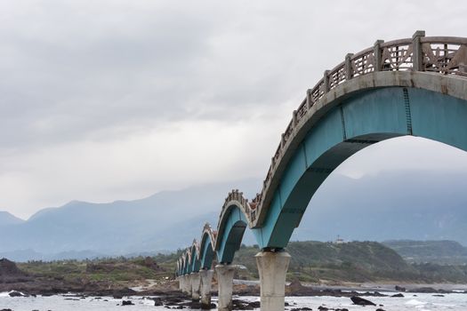 Famous bridge at Sanxianta in Chenggong Township, Taitung County, Taiwan, Asia.