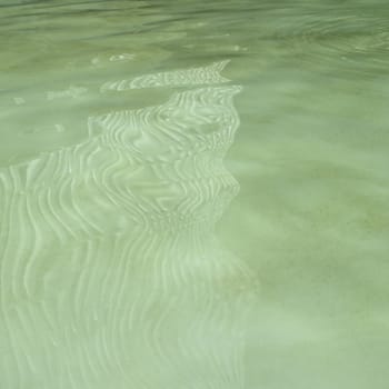 Surface of clean green water