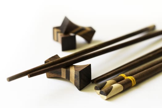 set of chinese chopsticks on a white background