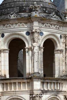 Spiral staircase in the Chambord castle, Loire Valley, France