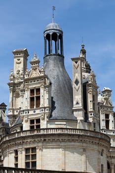 The royal Castle of Chambord in Cher Valley, France