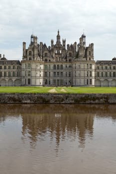 The royal Castle of Chambord in Cher Valley, France