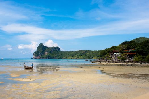 Loh Dalum beach on island of Phi Phi Don south of Thailand