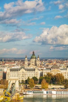 Overview of Budapest, Hungary on a cloudy day