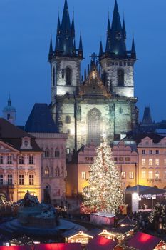 czech republic, prague - christmas market at the old town square