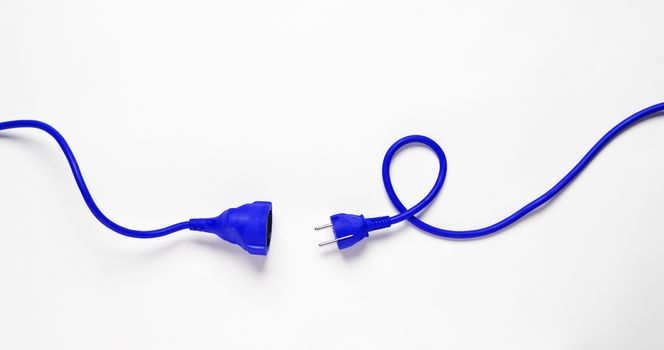Blue Power Cable isolated on white background
