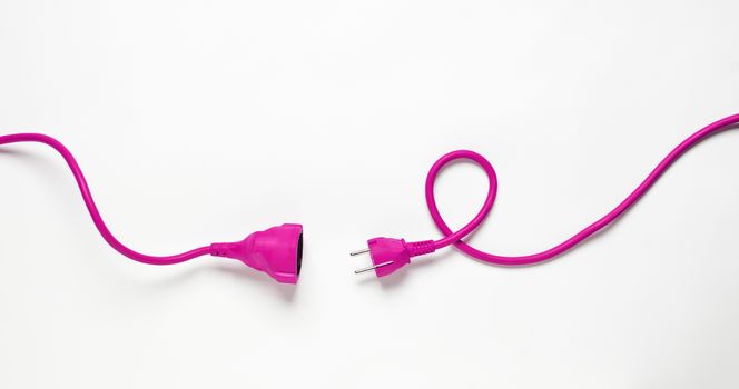 Pink Power Cable isolated on white background