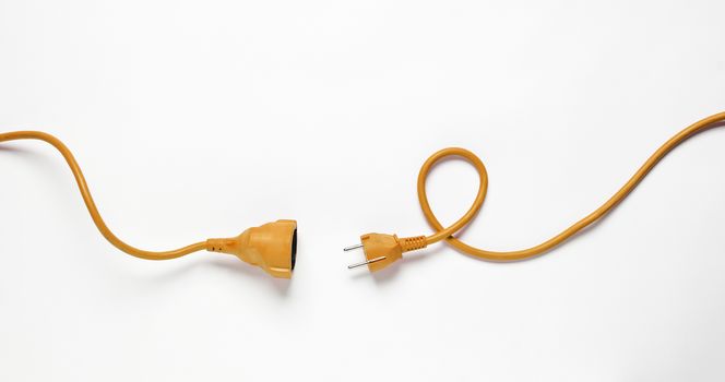 Orange Power Cable isolated on white background