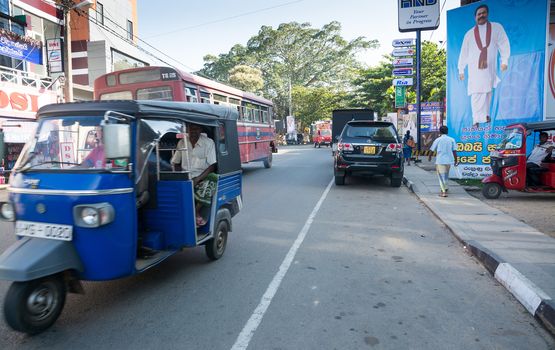 TANGALLE, SOUTHERN PROVINCE, SRI LANKA - DECEMBER 15, 2014: Street view in Tangalle on December 15 2014 in Tangalle, Southern Province, Sri Lanka, Asia.
