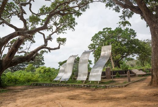 Tsunami memorial wave sculpture in Yala National Park, Sri Lanka, Southern Province, Asia.