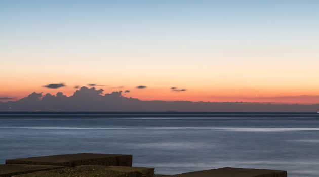 Pier of Riposto east Sicily before dawn