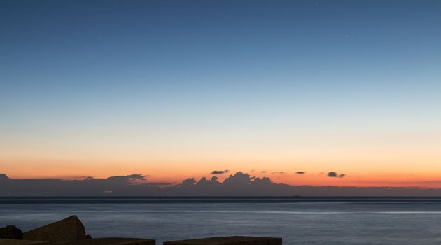 Pier of Riposto east Sicily before dawn